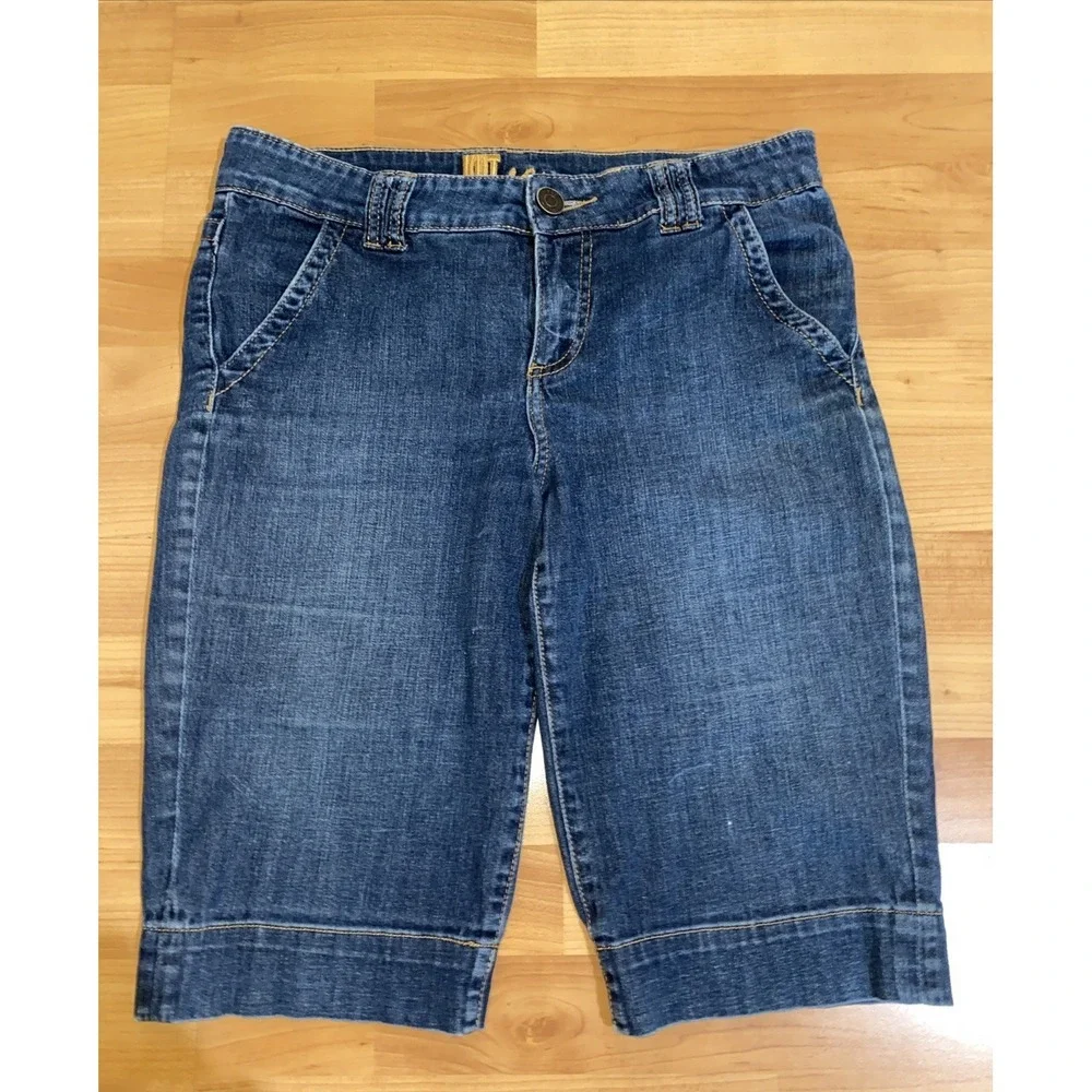 Kut from the Kloth Bermuda Shorts Size 8 Blue Long Length Inseam 12.5